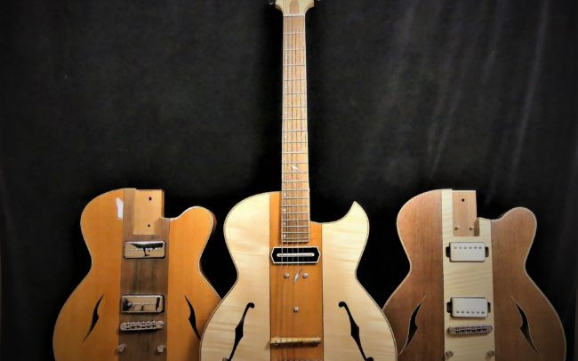 Guitare Osiris, Guitare Voyageuse et Modulaire - réalisée par Hervé BERARDET Maître Artisan Luthier, atelier Guitare et Création - Tous droits réservés - les 3 configurations - 9